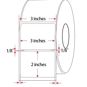 3 inch x 2 inch Premium Coated Label Direct Thermal Label